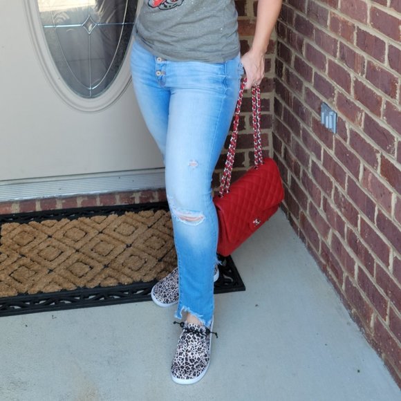 Kancan KC9154M Light Wash Distressed Skinny Jeans - Picture 3 of 8